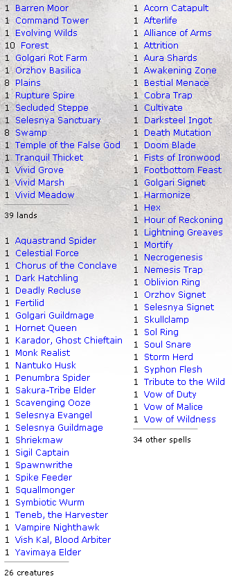 Deck List for Counterpunch